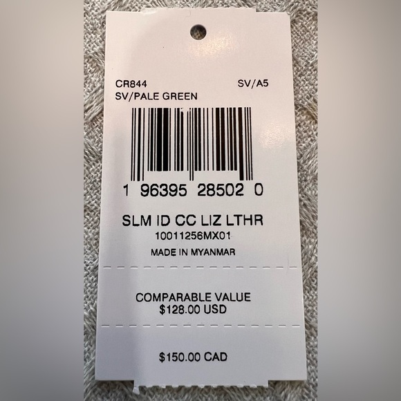 NWT, gorgeous Coach Slim ID Card Case in pale green with silver pinmount logo - Picture 12 of 13